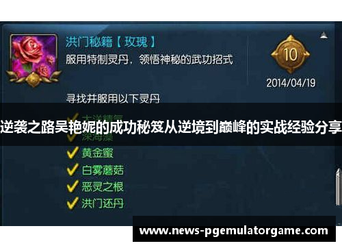 逆袭之路吴艳妮的成功秘笈从逆境到巅峰的实战经验分享